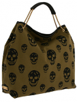 Alexander McQueen Green and Black Skull Tote