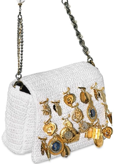 Dolce Gabbana multi charms woven rafia shoulder bag Dolce & Gabbana multi charms woven rafia shoulder bag