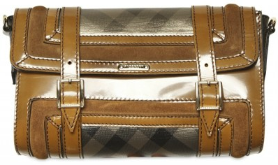 Burberry Prorsum Waxed Frame Check and Patent Clutch Burberry Prorsum Waxed Frame Check and Patent Cross Body Bag