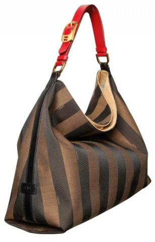 Fendi Pequin Jacquard Hobo red Fendi Pequin Jacquard Hobo