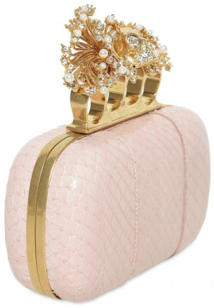 Alexander McQueen Real Pearl & Watersnake Box Clutch pink Alexander McQueen Real Pearl Watersnake Box Clutch pink Alexander McQueen Real Pearl & Watersnake Box Clutch